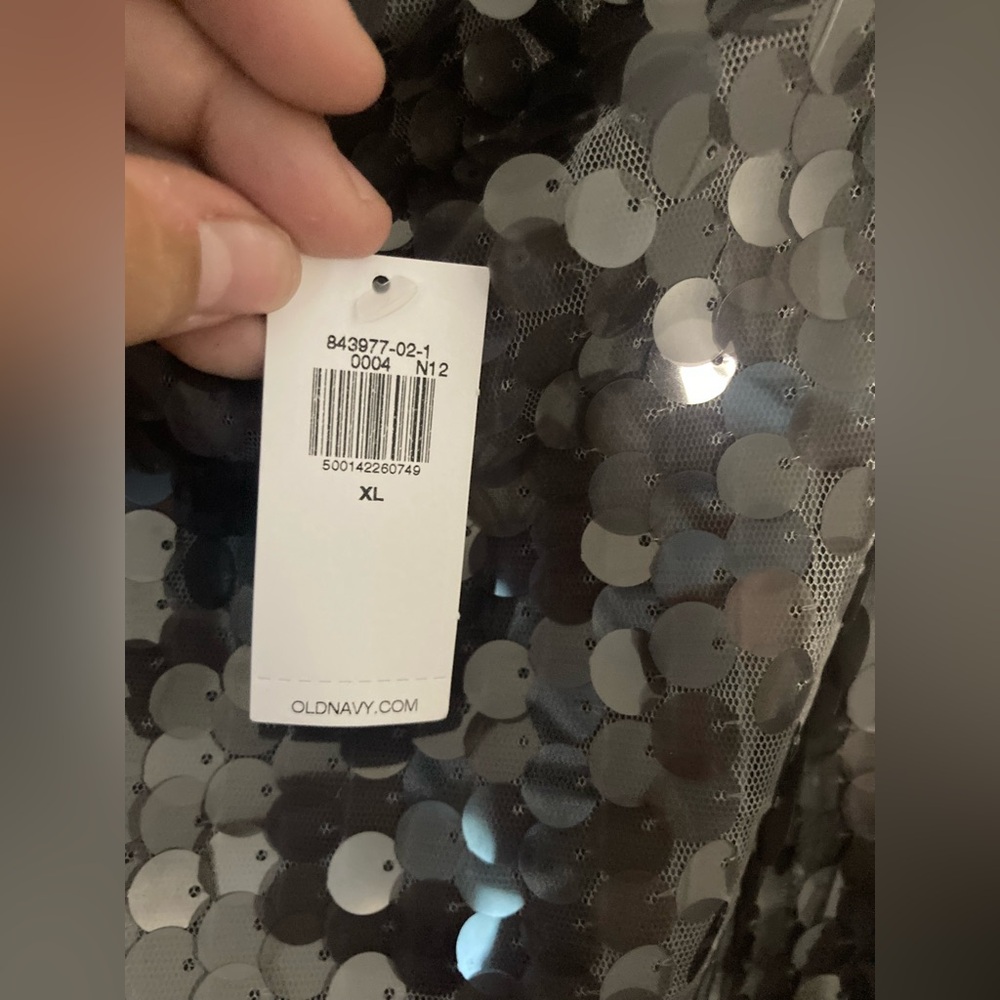 Old Navy Grey Sequin Midi Pencil Skirt - Picture 6 of 6